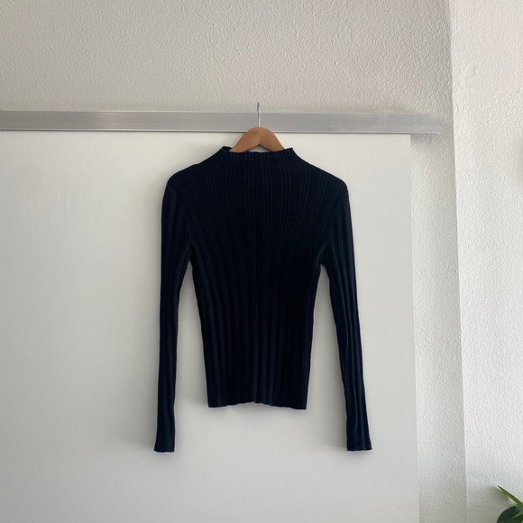 Madewell Leaton Mockneck Pullover Sweater in Black Size Small - Picture 5 of 8